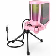 Fifine Ampligame A6V RGB USB Pembe Mikrofon