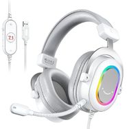 Fifine Ampligame H6 RGB 7.1 Mikrofonlu Beyaz Oyuncu Kulaklığı