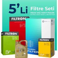 Filtron BMW X1 1.6 Dizel Castrol Motor Yağlı 2017-2022 5'li Filtre Bakım Seti