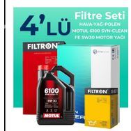 Filtron Citroen C4 Cactus 1.2 Turbo Benzinli Motul Motor Yağlı 2014-2021 4'lü Filtre Bakım Seti