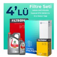 Filtron Dacia Duster 1.5 Blue Dci Dizel Castrol Motor Yağlı 2018-2022 4'lü Filtre Bakım Seti