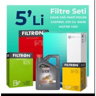 Filtron Dacia Duster 1.5 Dizel Castrol Motor Yağlı 2010-2013 5'li Filtre Bakım Seti