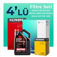 Filtron Fiat Grande Punto 1.4 Benzinli Motul Motor Yağlı 2005-2013 4'lü Filtre Bakım Seti