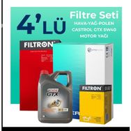 Filtron Fiat Idea 1.3 Dizel Castrol Motor Yağlı 2004-2010 4'lü Filtre Bakım Seti