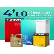 Filtron Fiat Linea 1.4 T-Jet Benzin Castrol Motor Yağlı 2009-2017 4'lü Filtre Bakım Seti