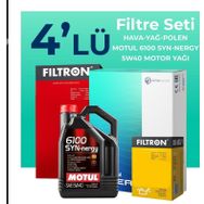 Filtron Fiat Sedici 1.6 Benzin Motul Motor Yağlı 2005-2009 4'lü Filtre Bakım Seti
