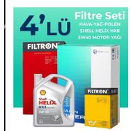 Filtron Fiat Sedici 1.6 Benzin Shell Motor Yağlı 2005-2009 4'lü Filtre Bakım Seti