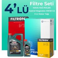 Filtron Mazda 6 2.0 Castrol Motor Yağlı 2013-2020 4'lü Filtre Bakım Seti