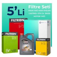 Filtron Nissan Juke 1.5 Dizel Castrol Motor Yağlı 2011-2014 5'li Filtre Bakım Seti