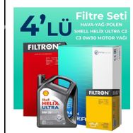 Filtron Peugeot 2008 1.2 VTİ Shell Motor Yağlı 2013-2018 4'lü Filtre Bakım Seti