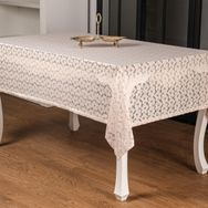 Finezza 1290 155x220 cm Lilyum Lüx Raşel Dantel Bej Masa Örtüsü