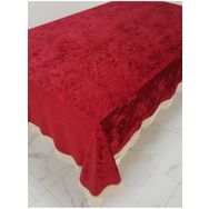 Finezza 160x220 cm Pera Lüx Dantelli Kadife Kumaş Bordo Dikdörtgen Masa Örtüsü