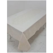 Finezza 160x220 cm Roma Lüx Jakar Kumaş Bej Dikdörtgen Masa Örtüsü