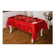 Finezza 160x230 cm 26 Parça 8 Kişilik Mina Kadife Kırmızıya Bordo Sofra Takımı