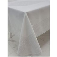 Finezza 160x320 cm Roma Lüx Jakar Kumaş Gri Dikdörtgen Masa Örtüsü