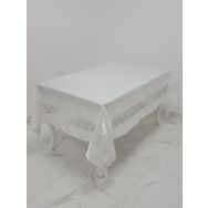 Finezza 170x230 cm Gelin Lüx Dantelli Monoray Kumaş Beyaz Dikdörtgen Masa Örtüsü