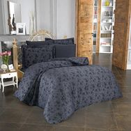Finezza 909 6 Parça Rita Bambu Jakar Kumaş Koyu Gri Çift Kişilik Nevresim Takımı