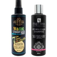 First Lima Professional 7 Güne Kadar Kalıcı Saç Düzleştirici Keratin Sprey + Yıpranmış Saçlara Özel Reishi ve Polen 200 ml Bakım Şampuanı