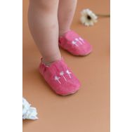 First Step Kız Bebek Papatya Nakışlı Kaydırmaz Taban Patik-f-829