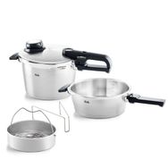 Fissler Vitavit Premium Mat 4.5+2.5 lt Gri Çelik Düdüklü Tencere Seti