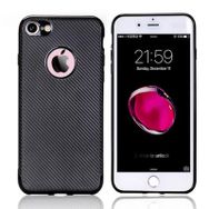 Fitcase iPhone 7-8 Carbon Desen Siyah Arka Kapak