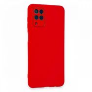 Fitcase Samsung Galaxy A22 Glass Kamera Korumalı Lansman Silikon Kapak