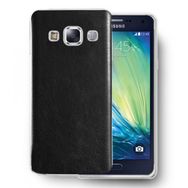 Fitcase Samsung Galaxy A3 A300 Deri Dokulu Arka Kapak Siyah Kılıf
