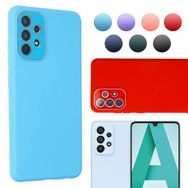 Fitcase Samsung Galaxy A33 5G Glass Kamera Korumalı Lansman Silikon Kapak