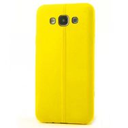 Fitcase Samsung Galaxy E5 E500 Ultra İnce Dikişli TPU Sarı Arka Kapak
