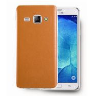 Fitcase Samsung Galaxy J1 J100 Deri Dokulu Arka Kapak Turuncu Kılıf