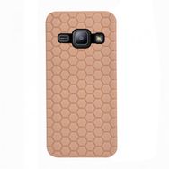 Fitcase Samsung Galaxy J1 J100 TPU Beehive Serisi Gold Arka Kapak