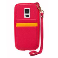 Fitcase Samsung S5 (G900) BADI Kartlıklı Pembe Arka Kapak
