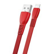 FitPlus FS-401 Flat 2.4A 1 mt Kırmızı Micro USB Data Şarj Kablosu