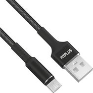 FitPlus Round RS-101 3A 1 mt Örgü - Siyah Micro Usb Data/Şarj Kablosu
