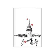 Fkm İstanbul Galata Lastikli Bloknot 96 Yaprak Çizgili 19x25 cm Ajanda