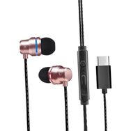 Flameer Evrensel Dayanıklı USB Tipi C Kablolu Rose Gold Kulaklıklar