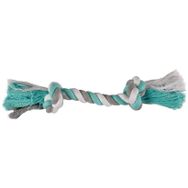 Flamingo 22 cm Yeşil/Beyaz/Gri Çift Düğümlü Diş İpi Köpek Oyuncağı