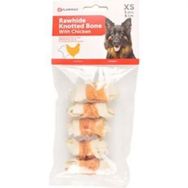 Flamingo 5 cm 70 gr 5'li Rawhide Tavuk Etli Sargılı Düğümlü Köpek Kemiği