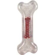 Flamingo 8 cm Biftek Kokulu Şeffaf Kemik Köpek Oyuncağı