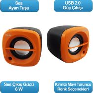 Flaxes FLX 024T 6W 1+1 Speaker Siyah Turuncu