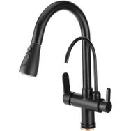 Fleko SP4 434 C Arıtmalı Spiralli Siyah Eviye Bataryası
