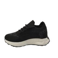 Flet 305Z Triko Ortopedik Köpük Taban Taş Detaylı Günlük Siyah Kadın Sneaker Spor Ayakkabı