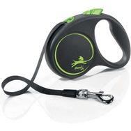 Flexi Black Design Yeşil Medium 5 mt Şerit Otomatik Köpek Gezdirme Tasması t