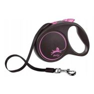 Flexi Black Desing 5 m Pembe Small Şerit Köpek Gezdirme
