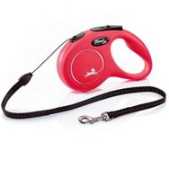 Flexi New Classic Kırmızı 5 m Şeritli Otomatik Gezdirme Tasması