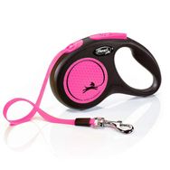 Flexi New Neon Otomatik Pembe Small 5 mt Gezdirme İpi