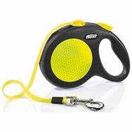 Flexi Small Sarı 5 mt Neon Reflektörlü Şerit Otomatik Köpek Gezdirme Tasması