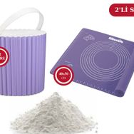 Flora 12 lt Erzak Kabı ve Silicolife 40x50 cm Ölçülü Silikon Hamur Açma Matı