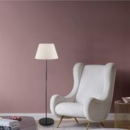 Flora Tekli Beyaz Şapkalı Siyah Dekoratif Modern Tasarım Retro Salon Lambader
