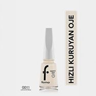 Flormar Quick Dry 011 Vanilla Ice Cream Hızlı Kuruyan Yoğun Pigmentli Oje